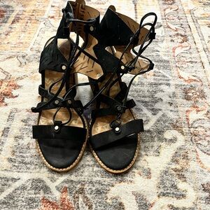 Dolce Vita Black Lace-Up Gladiator Sandals